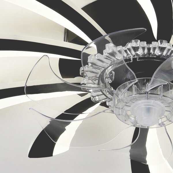 Brilagi-LED Lampă cu ventilator, dimabilă LED/50W/230V 3000-6500K negru+DO