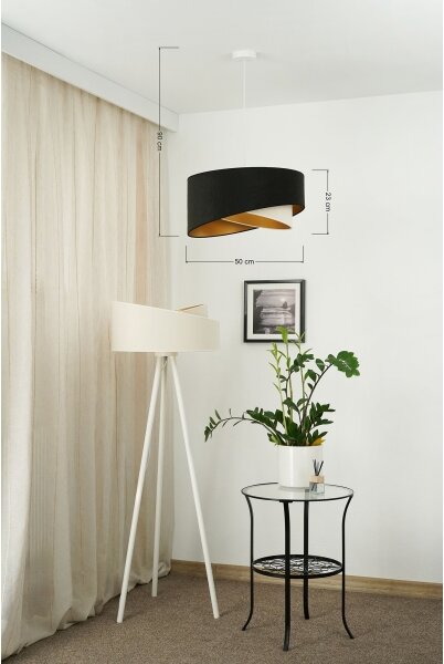 Lustră LED pe cablu Brilagi LYRA 1xE27/15W/230V negru/crem/auriu