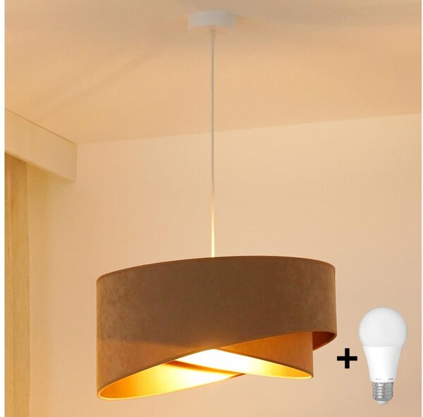 Lustră LED pe cablu Brilagi LYRA 1xE27/15W/230V maro/auriu