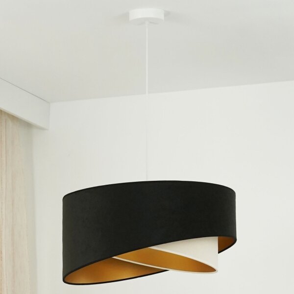 Lustră LED pe cablu Brilagi LYRA 1xE27/15W/230V negru/crem/auriu