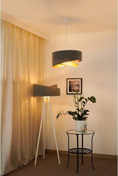 Lustră LED pe cablu Brilagi LYRA 1xE27/15W/230V gri/crem/auriu