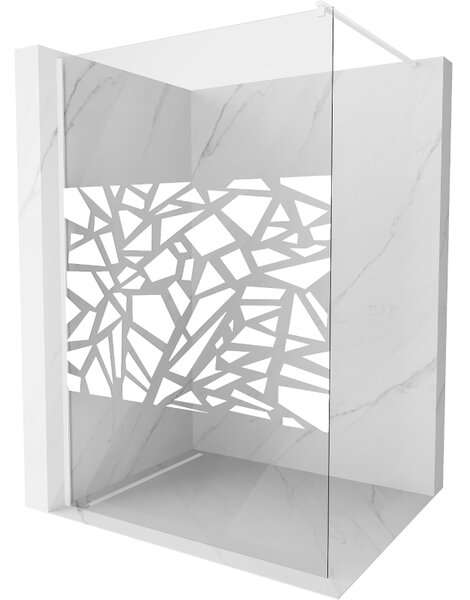 Mexen Kioto, Masa de dus Walk-In 110 x 200 cm, 8 mm sticla transparenta/alb, profil alb, 800-110-101-20-85