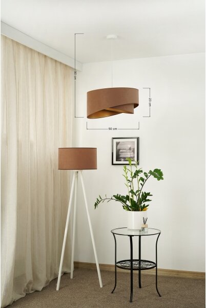 Lustră LED pe cablu Brilagi LYRA 1xE27/15W/230V maro/auriu