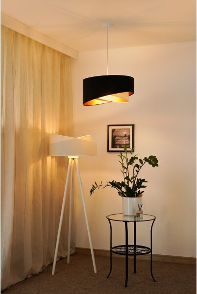 Lustră LED pe cablu Brilagi LYRA 1xE27/15W/230V negru/crem/auriu