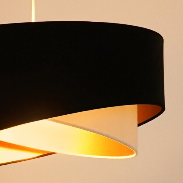 Lustră LED pe cablu Brilagi LYRA 1xE27/15W/230V negru/crem/auriu
