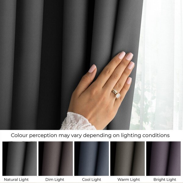 Draperie gri antracit dimout (semi-opacă) 140x270 cm Carli – Restilo