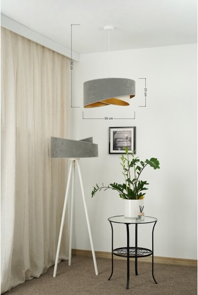 Lustră LED pe cablu Brilagi LYRA 1xE27/15W/230V gri/crem/auriu