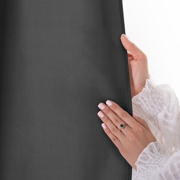 Draperie gri antracit dimout (semi-opacă) 140x270 cm Carli – Restilo
