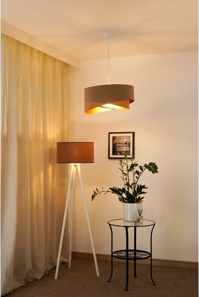 Lustră LED pe cablu Brilagi LYRA 1xE27/15W/230V maro/auriu