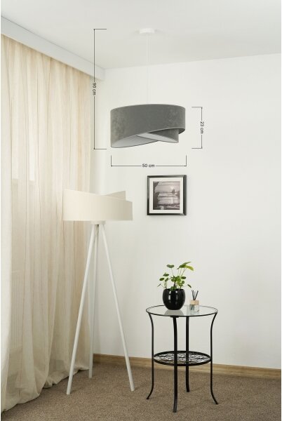 Lustră LED pe cablu Brilagi LYRA 1xE27/15W/230V gri/alb