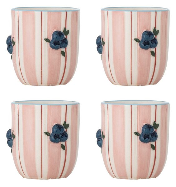 Căni roz 4 buc. pentru cappuccino din ceramică 235 ml Carry – Bloomingville