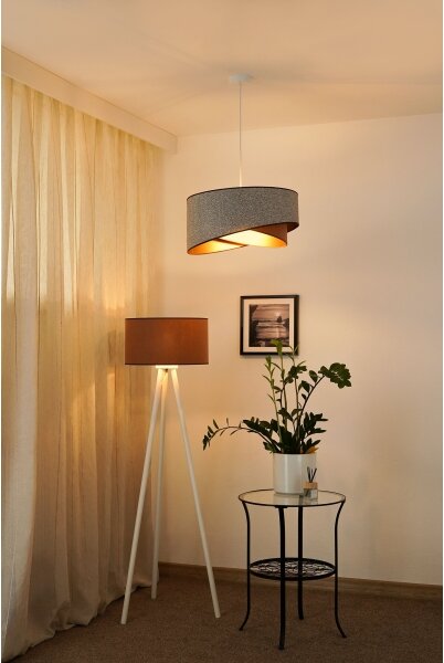Lustră LED pe cablu Brilagi LYRA 1xE27/15W/230V gri/crem/auriu