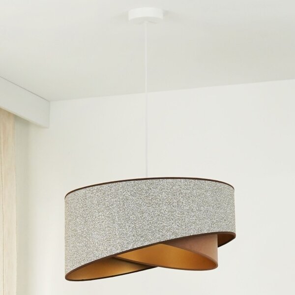 Lustră LED pe cablu Brilagi LYRA 1xE27/15W/230V gri/crem/auriu