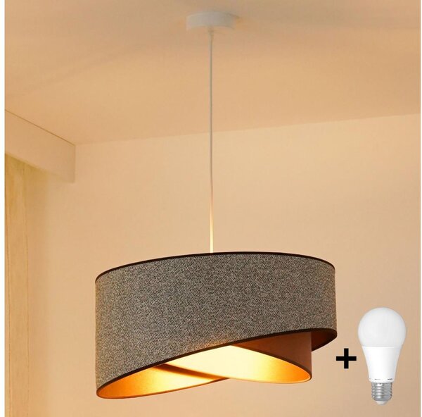 Lustră LED pe cablu Brilagi LYRA 1xE27/15W/230V gri/crem/auriu