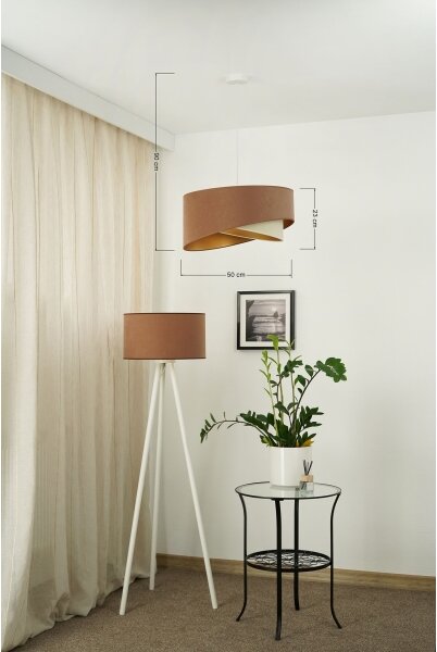 Lustră LED pe cablu Brilagi LYRA 1xE27/15W/230V maro/crem/auriu