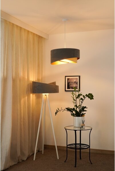 Lustră LED pe cablu Brilagi LYRA 1xE27/15W/230V gri/bej/auriu