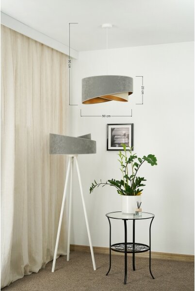 Lustră LED pe cablu Brilagi LYRA 1xE27/15W/230V gri/bej/auriu