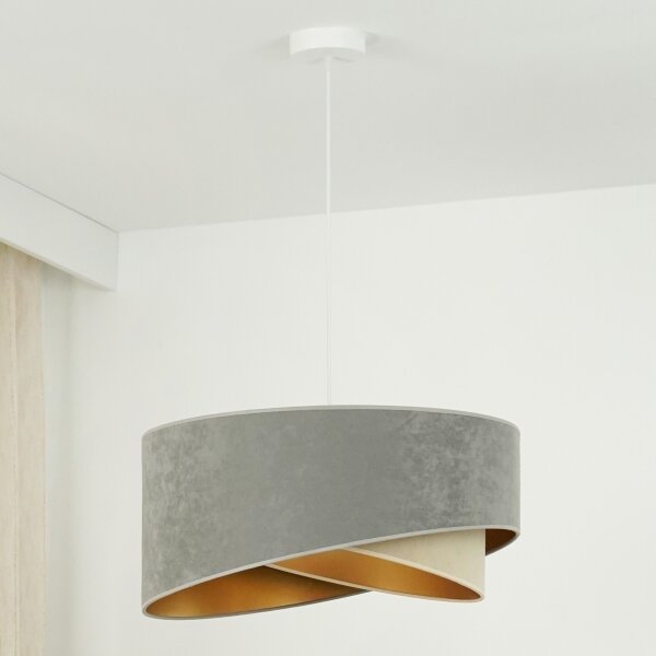 Lustră LED pe cablu Brilagi LYRA 1xE27/15W/230V gri/bej/auriu