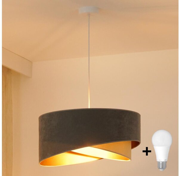 Lustră LED pe cablu Brilagi LYRA 1xE27/15W/230V gri/bej/auriu