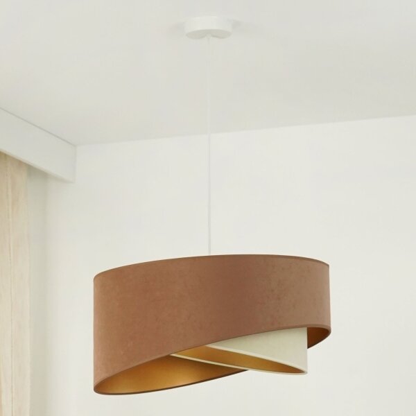 Lustră LED pe cablu Brilagi LYRA 1xE27/15W/230V maro/crem/auriu