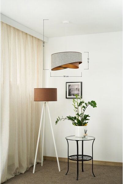 Lustră LED pe cablu Brilagi LYRA 1xE27/15W/230V gri/crem/auriu