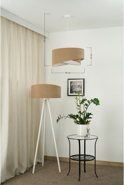 Lustră LED pe cablu Brilagi LYRA 1xE27/15W/230V maro/alb