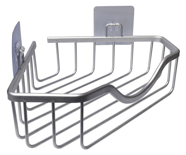 Raft pentru baie argintiu lucios autoadeziv/pentru colț din aluminiu Filaire Aluminium – douceur d'intérieur