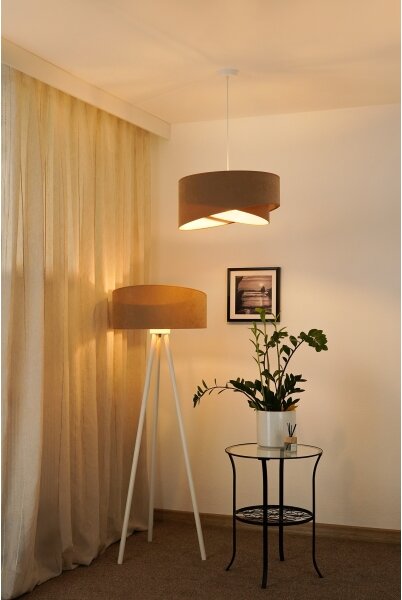 Lustră LED pe cablu Brilagi LYRA 1xE27/15W/230V maro/alb