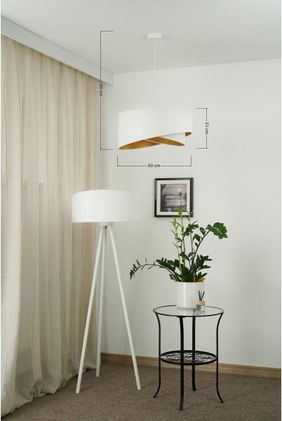 Lustră LED pe cablu Brilagi LYRA 1xE27/15W/230V alb/auriu