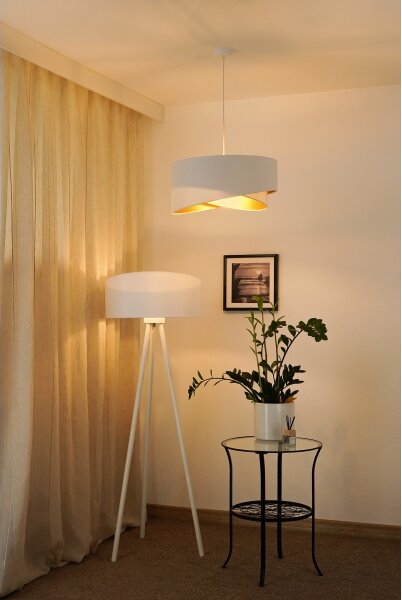 Lustră LED pe cablu Brilagi LYRA 1xE27/15W/230V alb/auriu