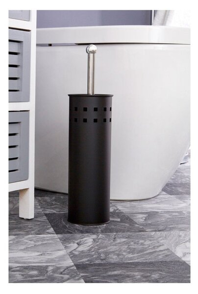Perie de WC negru-mat din metal Indy – Premier Housewares
