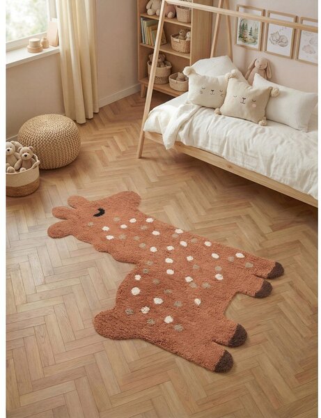Covor pentru copii maro lavabil/țesut manual din bumbac 89x120 cm Snuggle Gino – Hanse Home