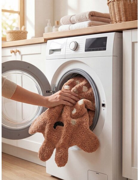 Covor pentru copii maro lavabil/țesut manual din bumbac 89x120 cm Snuggle Gino – Hanse Home