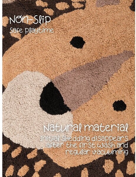 Covor pentru copii portocaliu/maro lavabil/țesut manual din bumbac 120x125 cm Snuggle Roary – Hanse Home