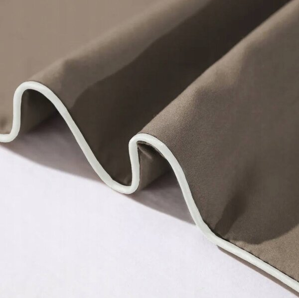 Lenjerie de pat din microfibra cu broderie maro SOPHAE Dimensiune lenjerie de pat: 70 x 80 cm | 140 x 200 cm