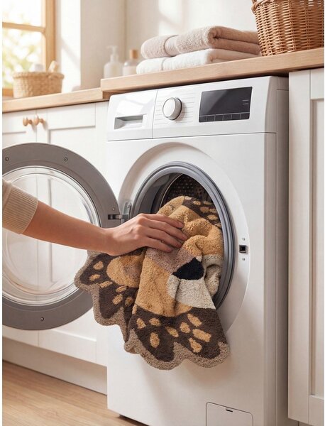 Covor pentru copii portocaliu/maro lavabil/țesut manual din bumbac 120x125 cm Snuggle Roary – Hanse Home