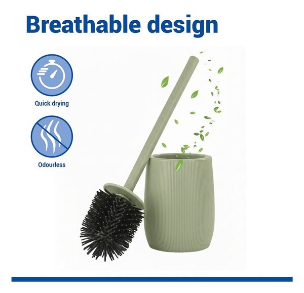 Perie de WC verde din ceramică Fablo – Wenko