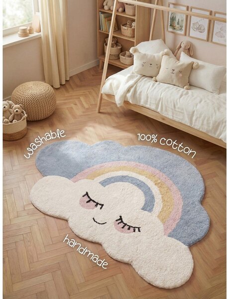 Covor pentru copii crem lavabil/țesut manual din bumbac 140x200 cm Snuggle Nappi – Hanse Home
