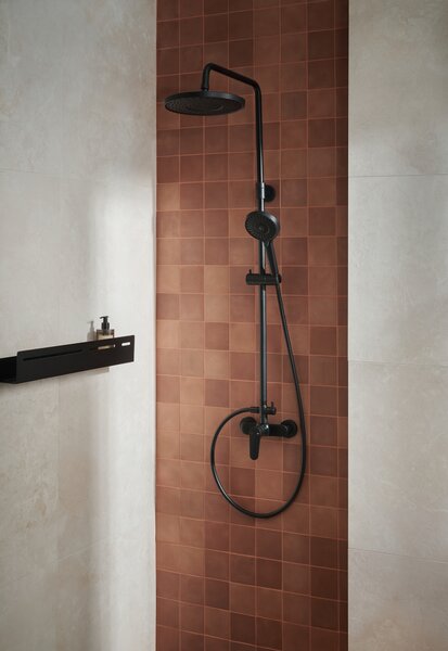 KFA Armatura Otava set de duș perete cu duș de ploaie negru 5556-910-81