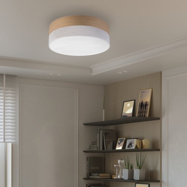 Plafonieră LED SIRJA WOOD LED/36W/230V d. 45 cm alb/stejar
