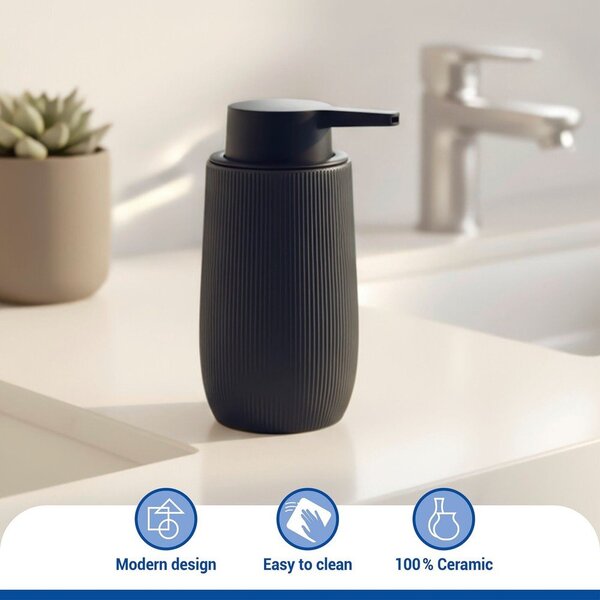 Dozator de săpun lichid negru din plastic 400 ml Fablo – Wenko