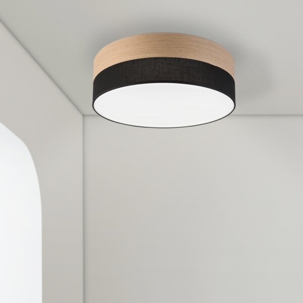 Plafonieră LED SIRJA WOOD LED/36W/230V d. 45 cm negru/stejar