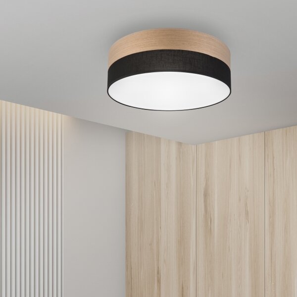 Plafonieră LED SIRJA WOOD LED/36W/230V d. 45 cm negru/stejar