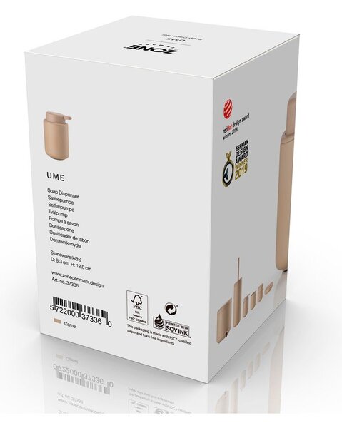 Dozator de săpun lichid bej din gresie ceramică 250 ml Ume – Zone