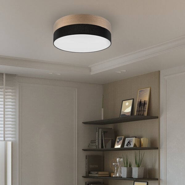Plafonieră LED SIRJA WOOD LED/36W/230V d. 45 cm negru/stejar