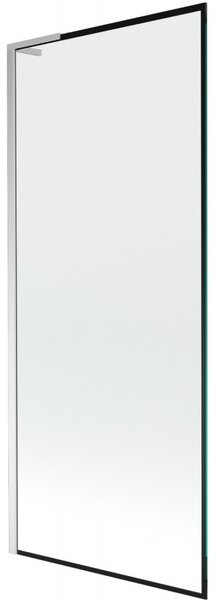 Mexen Next L, paravan de baie cu 1 aripă 80 x 150 cm, model sticlă transparentă-negru de 6 mm, profil cromat, 895-080-000-03-70-01