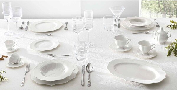 Serviciu de masă 18 buc. new bone china pentru 6 persoane Queen – Brandani