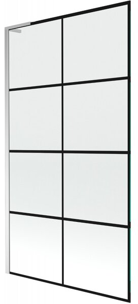 Mexen Next L, paravan de baie cu 1 aripă 100 x 150 cm, model sticlă transparentă de 6 mm negru, profil cromat, 895-100-000-03-77-01