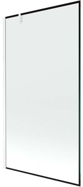 Mexen Next, paravan de baie 1 aripă 100 x 150 cm, aripă fixă, sticlă transparentă de 6 mm cu model negru, profil alb, 895-100-000-00-70-20