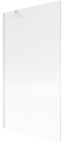 Mexen Next, paravan de baie 1 aripă 100 x 150 cm, aripă fixă, sticlă 6 mm cu dungi, profil alb, 895-100-000-00-09-20
